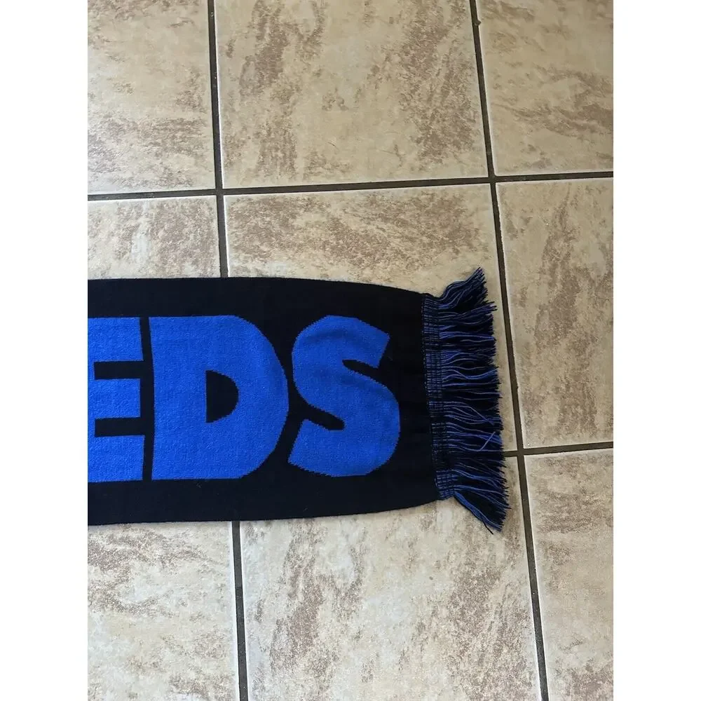 The Hundreds Blue‎ Black Tassel Scarf Logo One Size Reversible